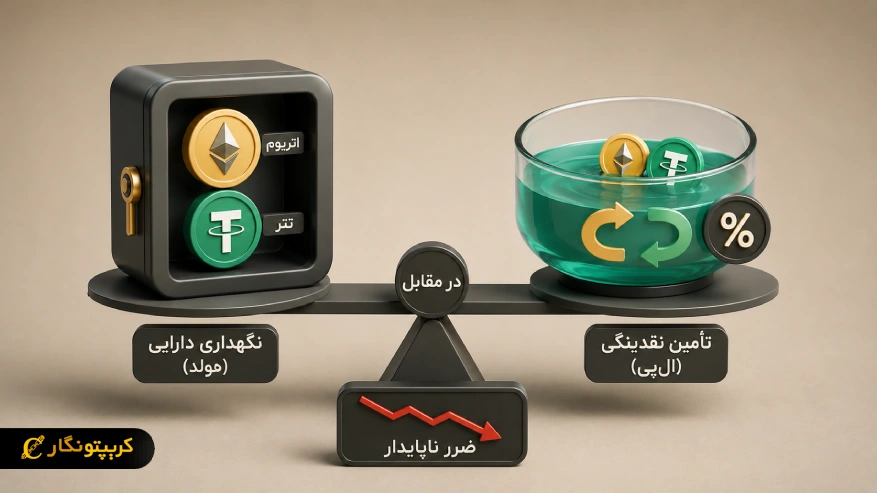 ضرر ناپایدار (Impermanent Loss) چیست و چگونه سود استخرهای نقدینگی را کاهش میدهد؟ مقایسه ضرر ناپایدار با نگهداری دارایی